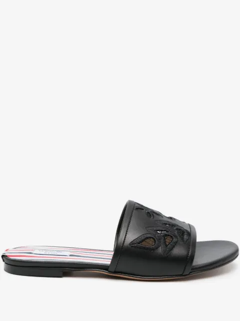 Thom Browne Icon Claquette leren slippers