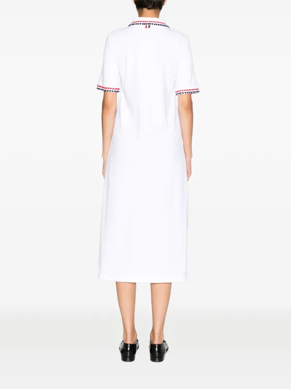 ワンピース THOM BROWNE Woman Dress White FDSE73O03113 100 Thom Browne RWB-trimmed Polo Dress | White | FARFETCH