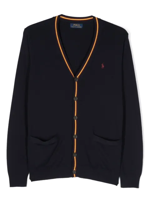 POLO RALPH LAUREN KIDS logo-embroidered cotton cardigan