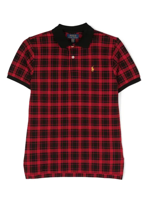 POLO RALPH LAUREN KIDS Polo Pony plaid polo shirt