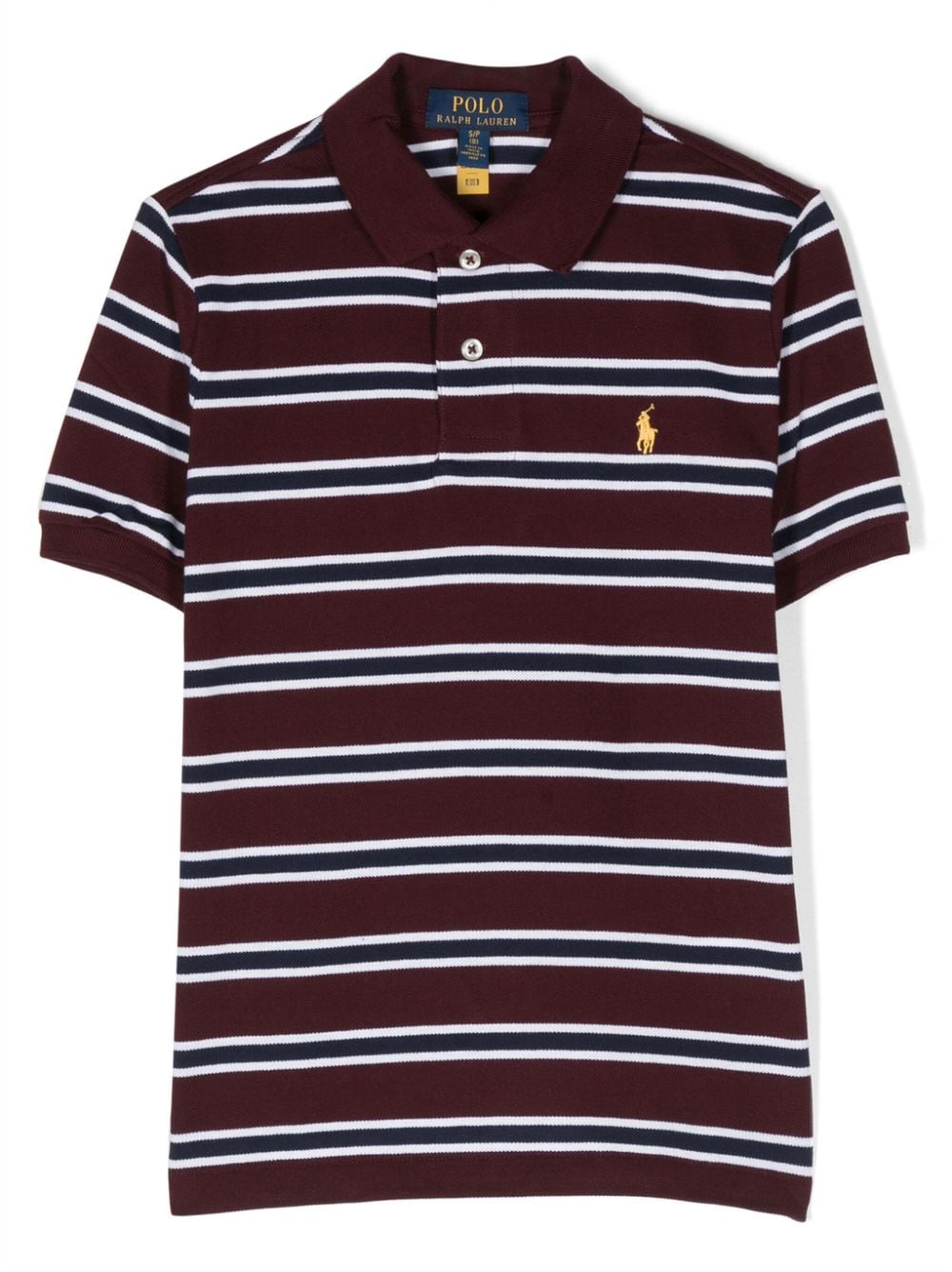 Shop Ralph Lauren Polo Pony Striped Cotton Polo Shirt In Red
