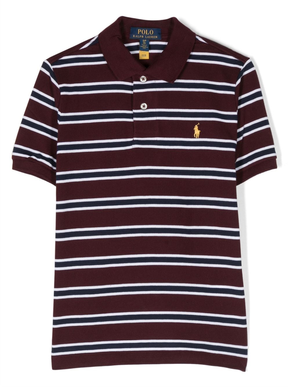 RALPH LAUREN POLO PONY STRIPED COTTON POLO SHIRT