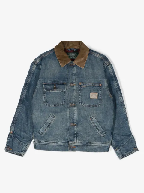POLO RALPH LAUREN KIDS Giacca denim con colletto a coste