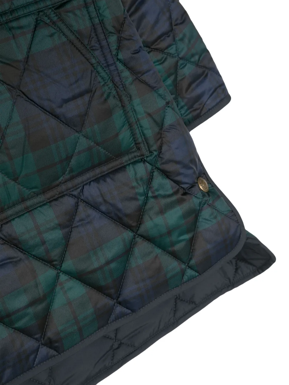 Shop Ralph Lauren Check-print Hooded Jacket In Green