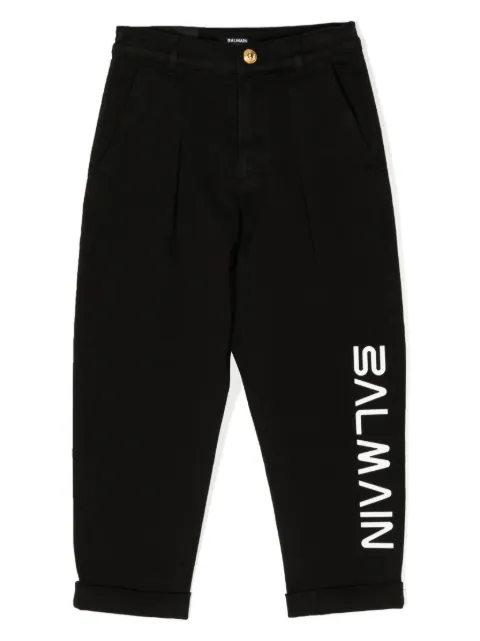 Balmain Kids jeans rectos con logo estampado
