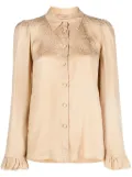 TWINSET animal-print ruffle-cuffs shirt - Brown