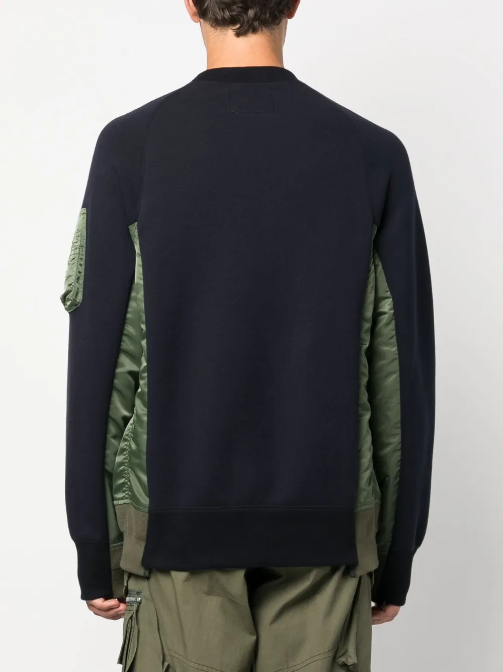 Sacai Sponge Sweat X Nylon Twill Sweatshirt - Farfetch