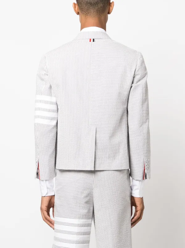 Thom Browne ストライプ シングルジャケット | グレー | FARFETCH JP
