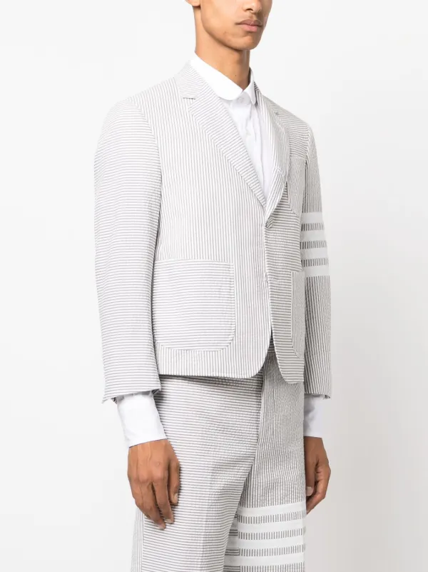 Thom Browne ストライプ シングルジャケット | グレー | FARFETCH JP