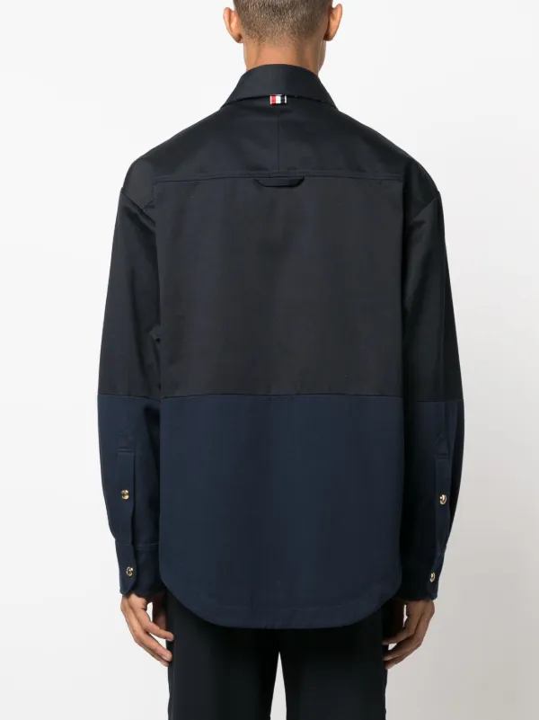 Thom Browne バイカラー シャツ | ブルー | FARFETCH JP