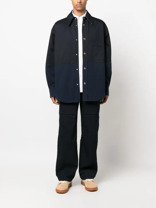 Thom Browne バイカラー シャツ | ブルー | FARFETCH JP