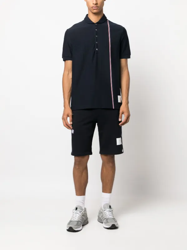 Thom Browne RWB Stripe Polo Shirt | Blue | FARFETCH CA