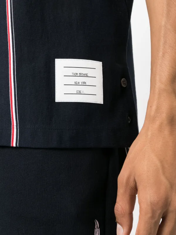 Thom Browne RWB Stripe Polo Shirt | Blue | FARFETCH CA