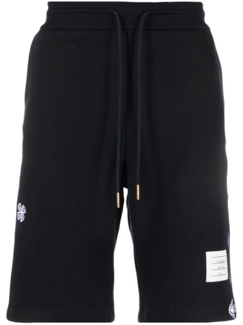 Thom Browne embroidered cotton track shorts