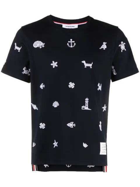 Thom Browne embroidered cotton T-shirt