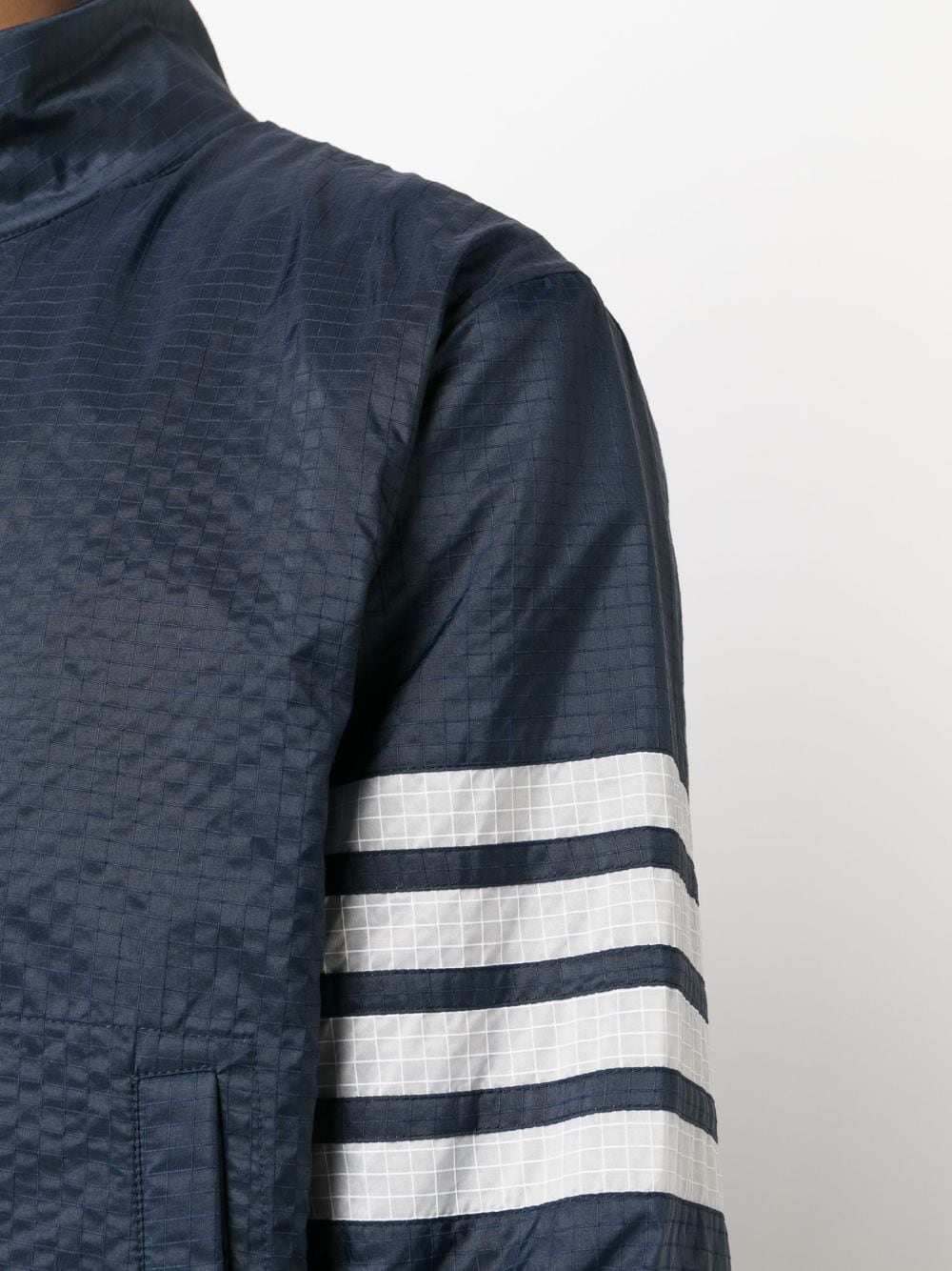 Shop Thom Browne 4-bar Stripe Ripstop Jacket In Blue