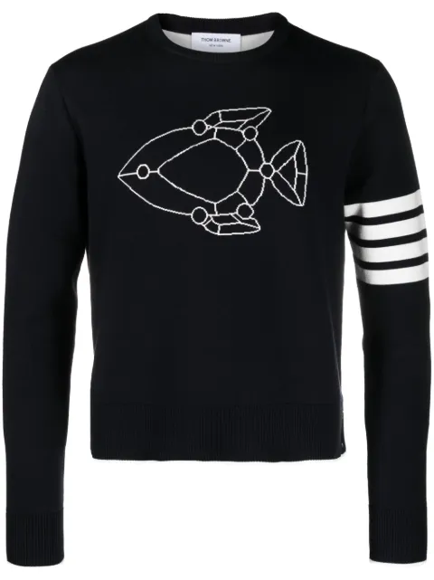 Thom Browne Fish Icon-intarsia jumper