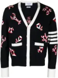 Thom Browne Gem Icons intarsia cotton cardigan - Blue