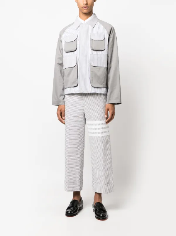 Thom Browne ストライプ シアサッカージャケット | グレー | FARFETCH JP