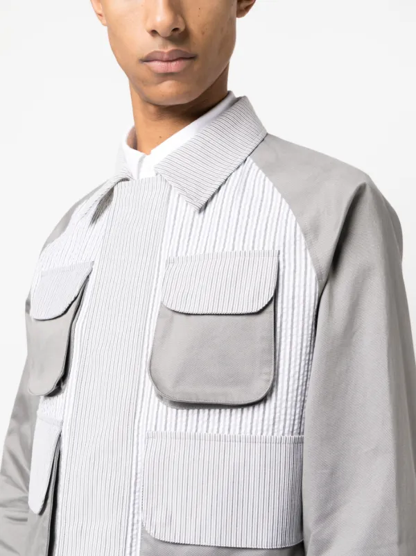 Thom Browne ストライプ シアサッカージャケット | グレー | FARFETCH JP