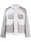 Thom Browne seersucker cotton striped jacket - Grey