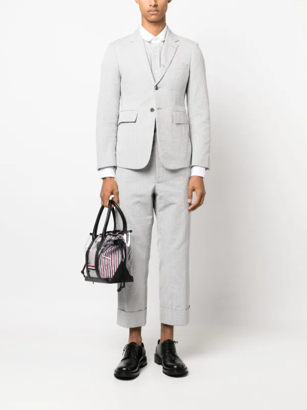 THOM BROWNE ストライプパンツ サイズ00 Thom Browne ストライプ テーラードパンツ | グレー | FARFETCH JP
