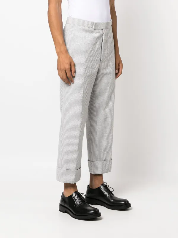 THOM BROWNE ストライプパンツ サイズ00 Thom Browne ストライプ テーラードパンツ | グレー | FARFETCH JP