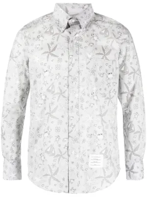 MAISON MIHARAYASUHIRO メゾンミハラヤスヒロ Dollar Bill Printed Shirts ドル札プリント 長袖シャツ グリーン/ホワイト A11SH073 Maison MIHARA YASUHIRO Dollar Bill long-sleeve Shirt | Neutrals