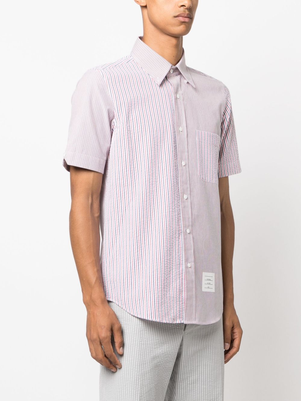 Shop Thom Browne Funmix Striped Shirt In White