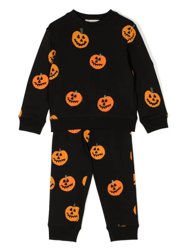 Stella McCartney Kids Pumpkin Cotton Jersey Tracksuit Set Black FARFETCH CA