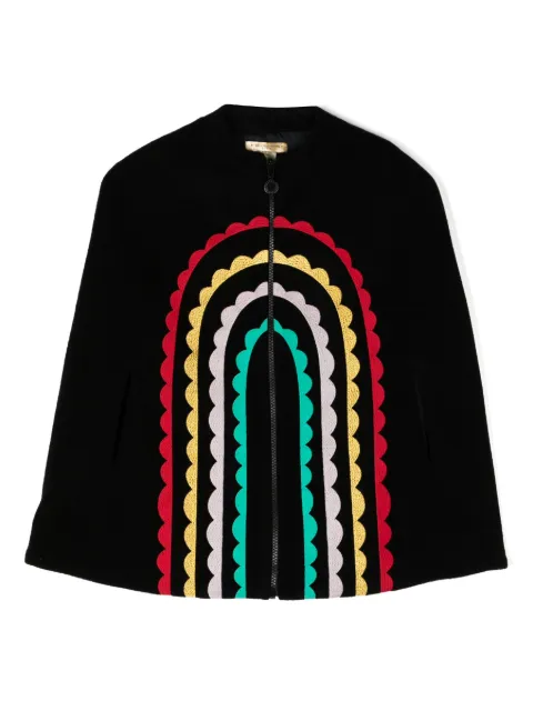 Stella McCartney Kids Rainbow Arch embroidered-motif cape