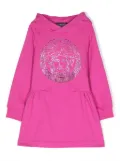 Versace Kids rhinestone hooded dress - Pink