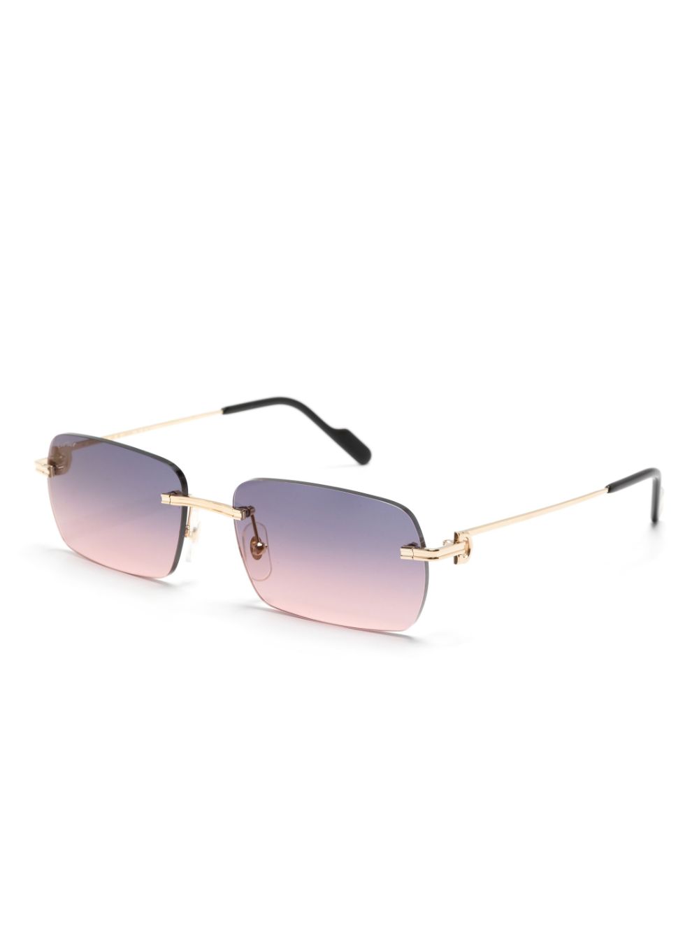 Cartier Eyewear Zonnebril met rechthoekig montuur - Goud