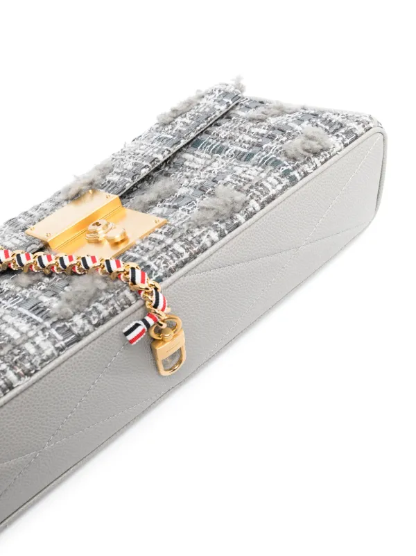 Thom Browne Mrs. Thom Tweed Crossbody Bag | Grey | FARFETCH