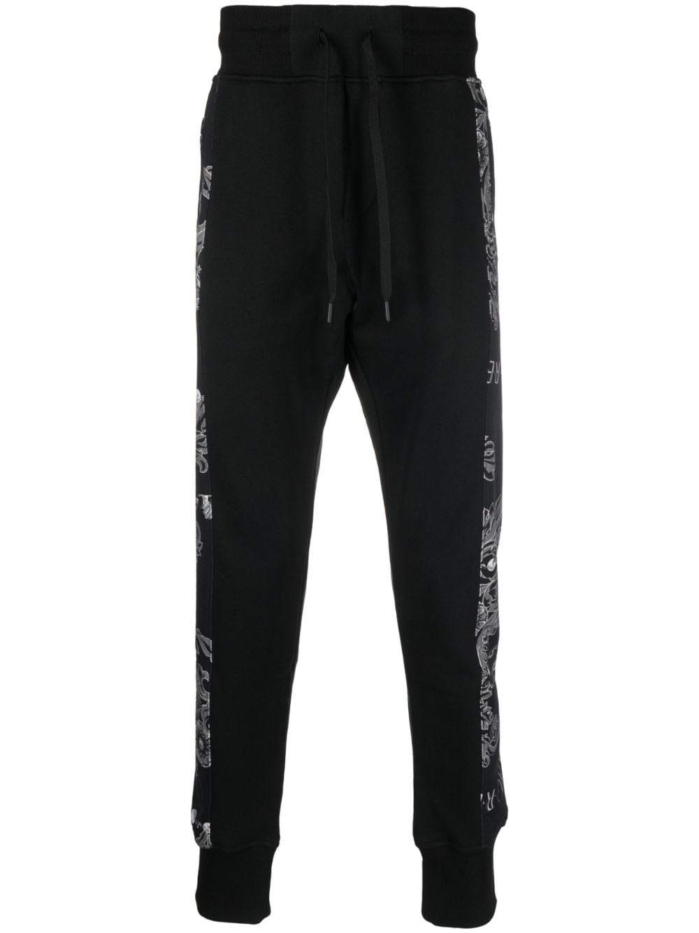 Versace Jeans Couture Logo-couture Cotton Track Pant In Black