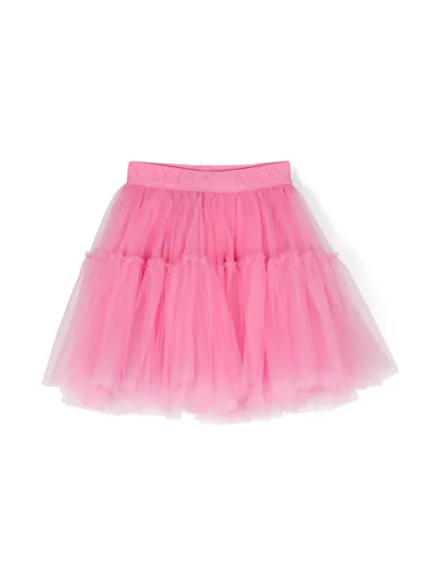 Monnalisa logo-waistband tulle tutu skirt