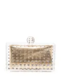 Aquazzura crystal-embellished transparent clutch - Gold
