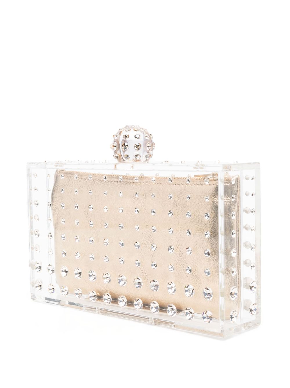 Aquazzura crystal-embellished transparent clutch Women