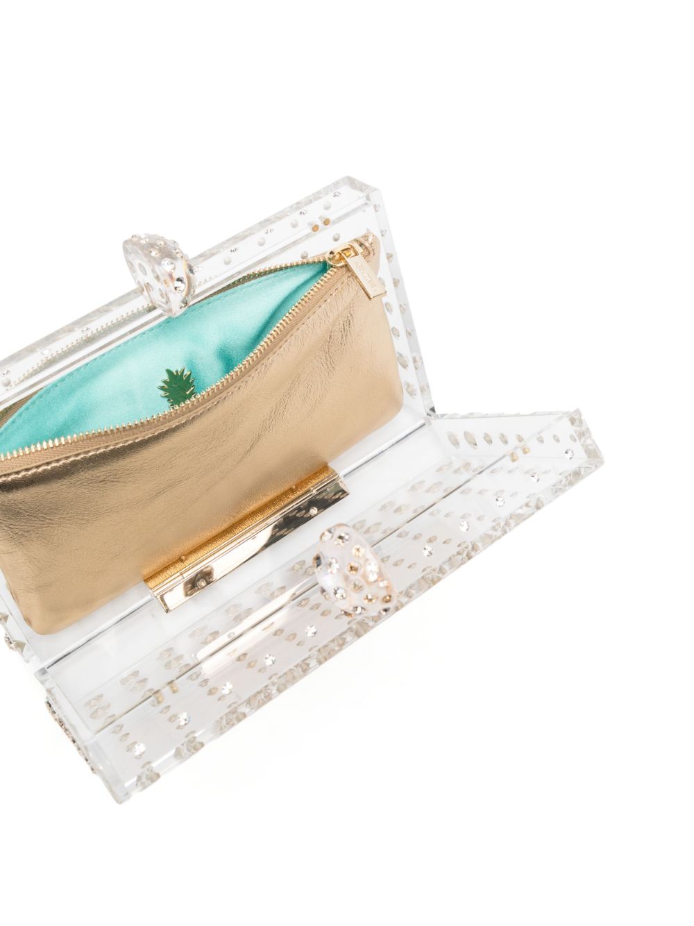 Aquazzura crystal-embellished transparent clutch Women