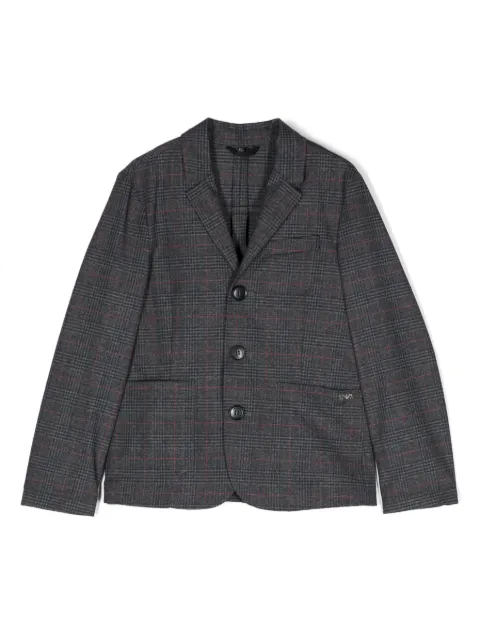 Emporio Armani Kids check-plaid single-breasted blazer 
