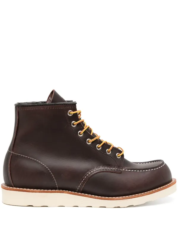 Red leather work clearance boots