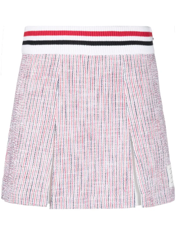 Thom Browne シアサッカー ツイードスカート | ホワイト | FARFETCH JP