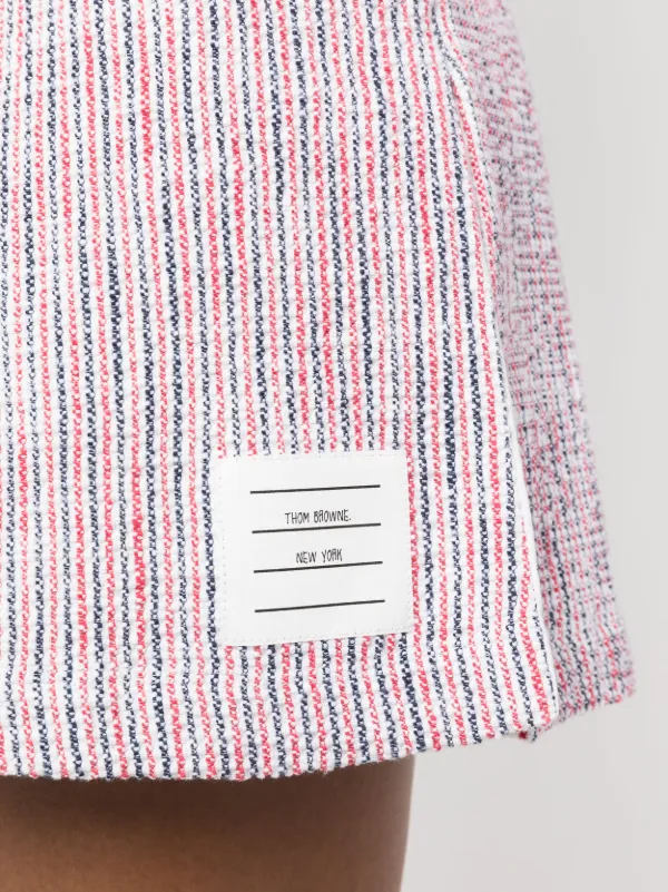 Thom Browne シアサッカー ツイードスカート | ホワイト | FARFETCH JP