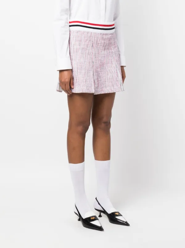 Thom Browne シアサッカー ツイードスカート | ホワイト | FARFETCH JP