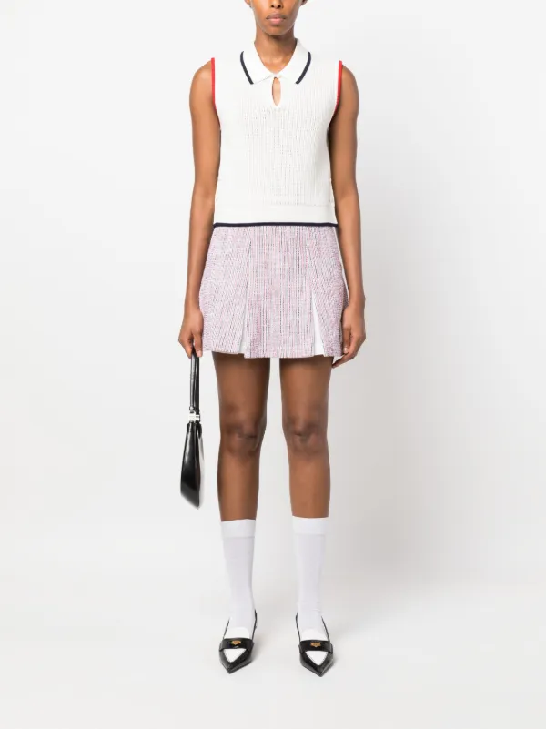 Thom Browne シアサッカー ツイードスカート | ホワイト | FARFETCH JP