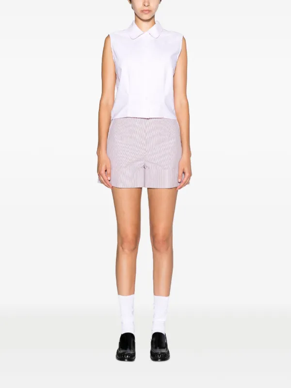 Thom Browne Cotton Sleeveless Shirt | Pink | FARFETCH SG