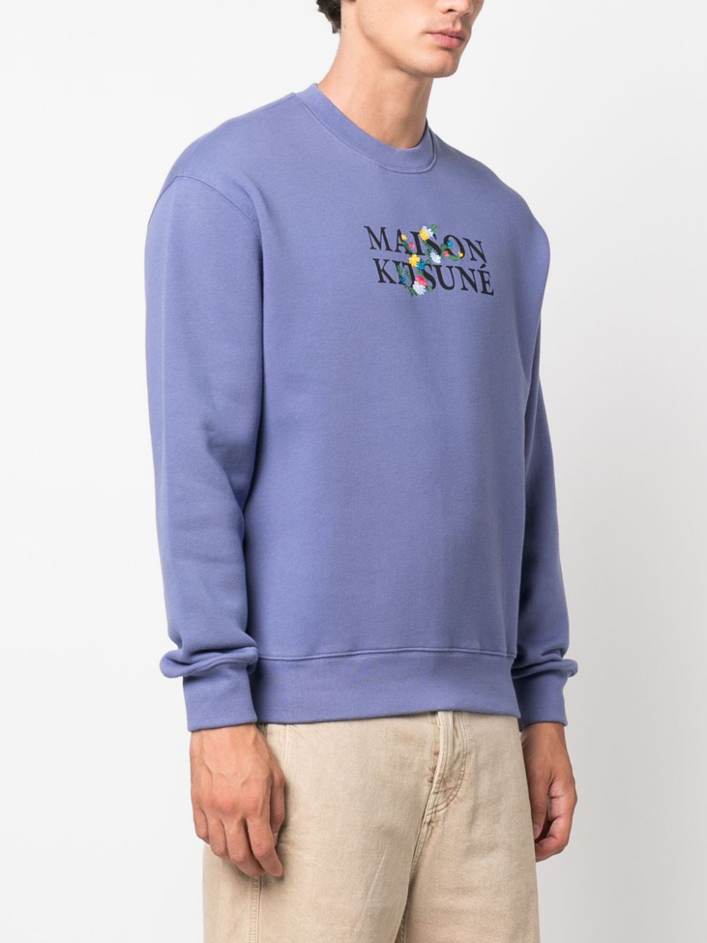 Maison Kitsune logo-print jersey sweatshirt Men