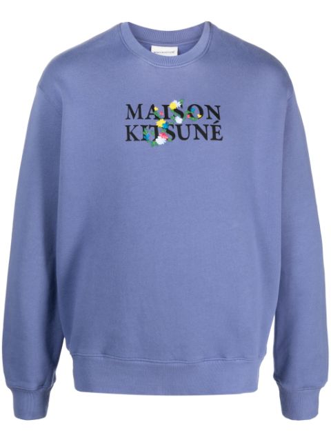 Maison Kitsune logo-print jersey sweatshirt Men