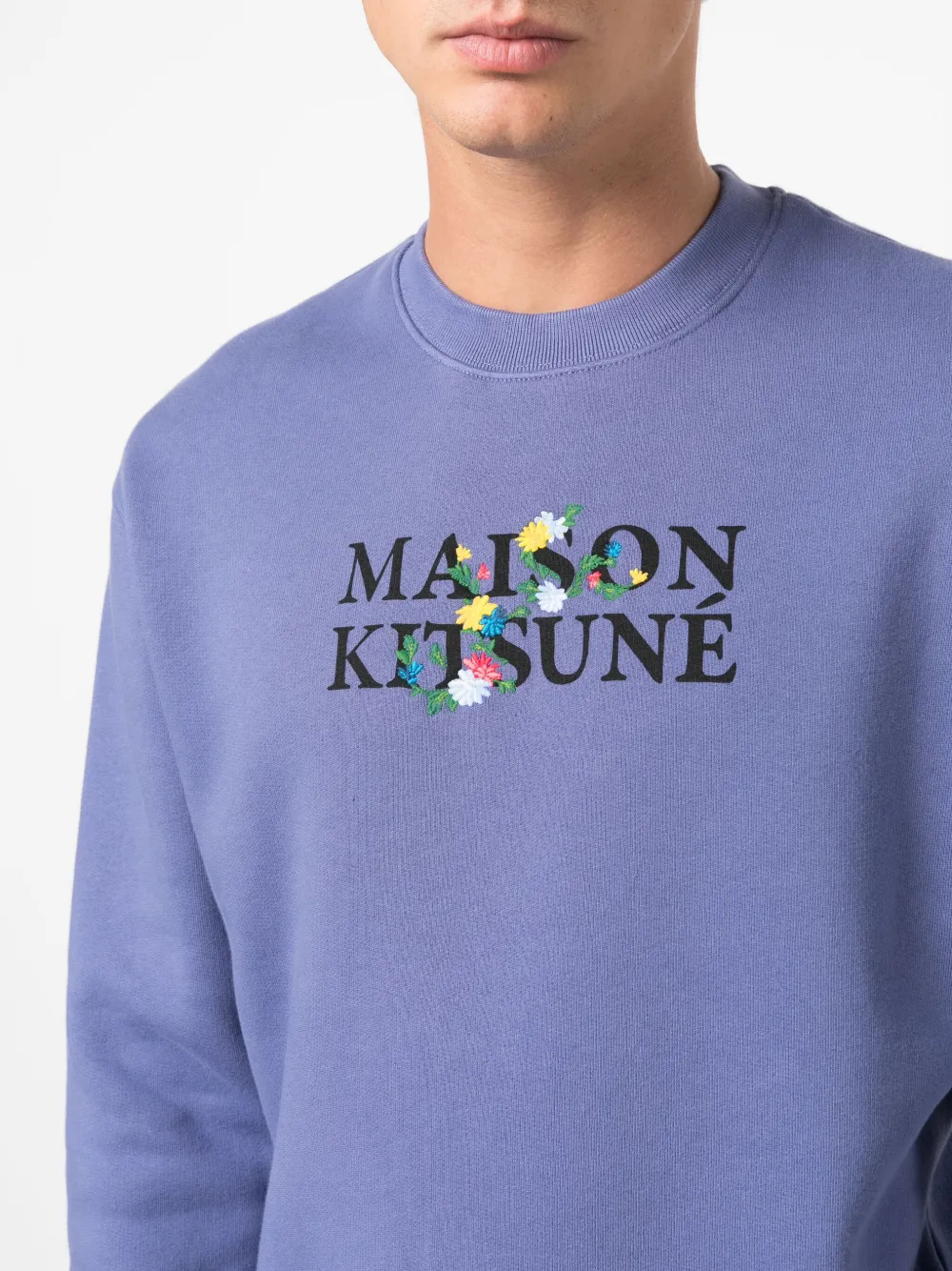 Maison Kitsune logo-print jersey sweatshirt Men