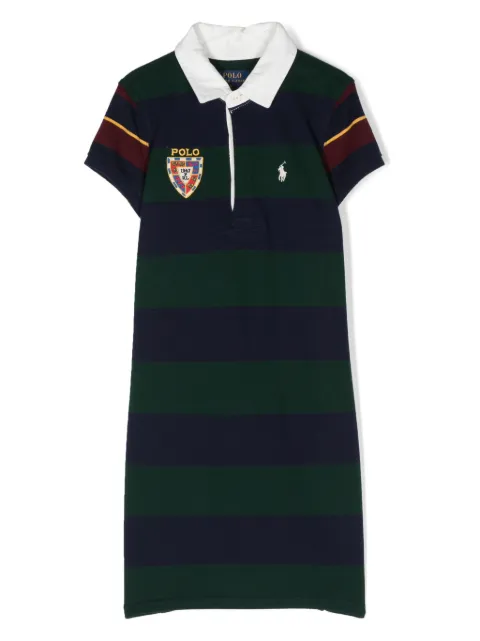 POLO RALPH LAUREN KIDS vestido con motivo de rayas y logo bordado